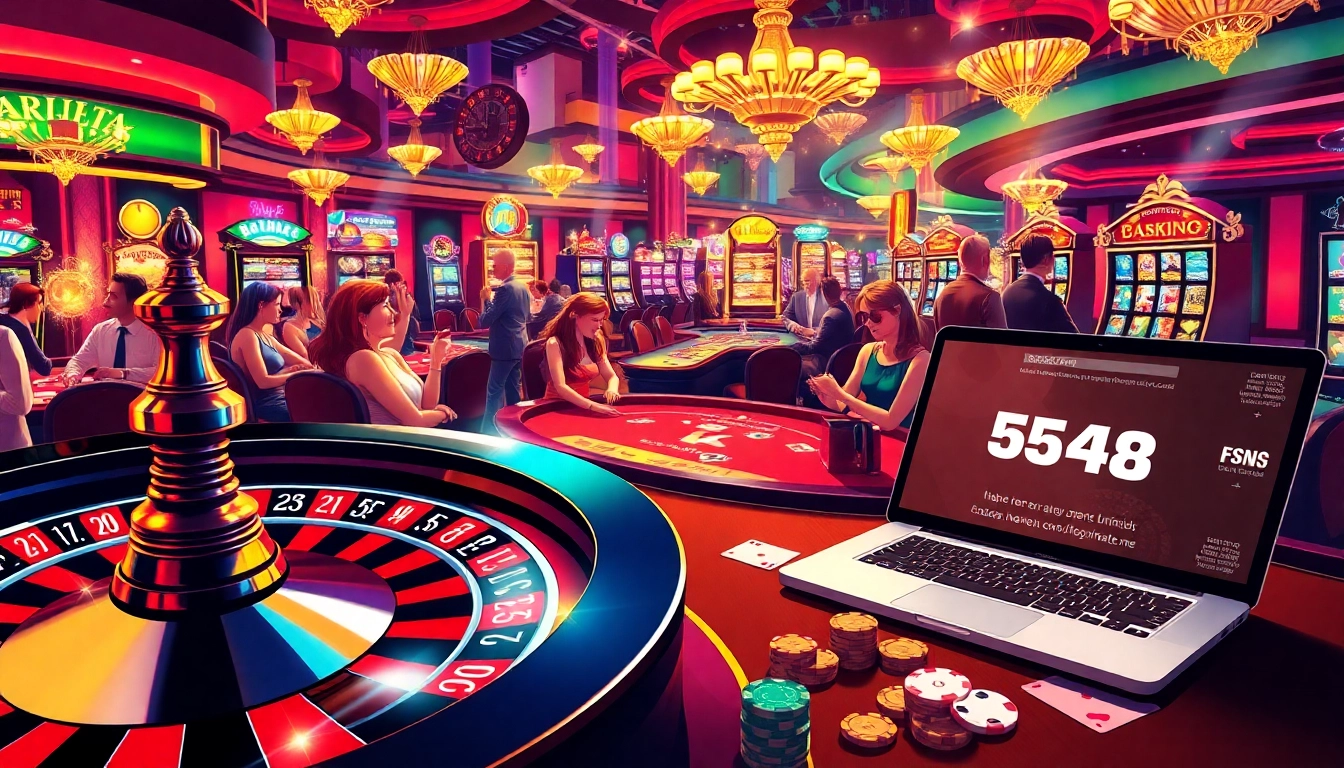 Players enjoy thrilling games on a bustling casino floor at https://f8beta2.me/, surrounded by vivid lights and vibrant activity.