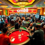 Experience the excitement of cm88 casino gaming with vibrant tables and spinning roulette wheels.