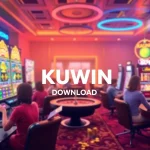 KUWIN online casino showcasing players winning big at virtual slots and poker games.