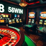 58WIN's vibrant casino scene showcasing players at a roulette table, immersive gaming atmosphere.