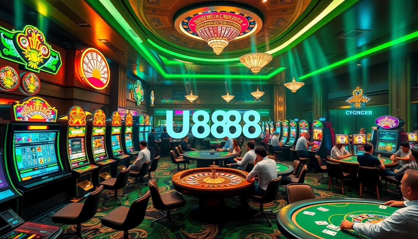 U888 offers an immersive online casino experience with vibrant slot machines and thrilling gaming action.