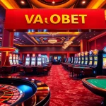 VAOBET offers an exciting casino experience with engaging poker tables and vibrant slot machines.