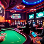 Exciting casino atmosphere featuring diverse games and the S8 logo for engaging gambling experiences.